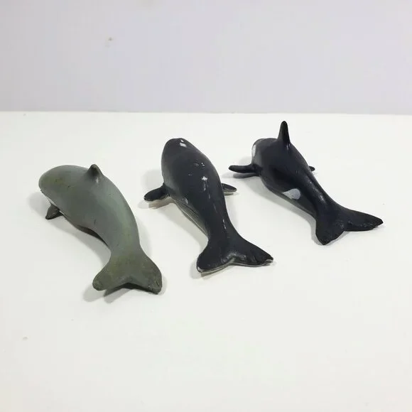 AAA 3.5" Sperm Whale Dolphin Killer Whale Figures Lot 3 Miniatures - Picture 3 of 16